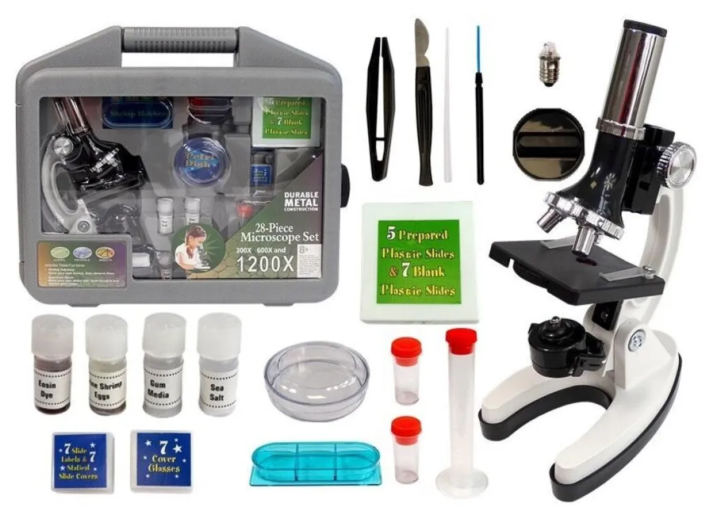 Microscope 1200x haute puissance en mallette rigide et kit d'accessoires
