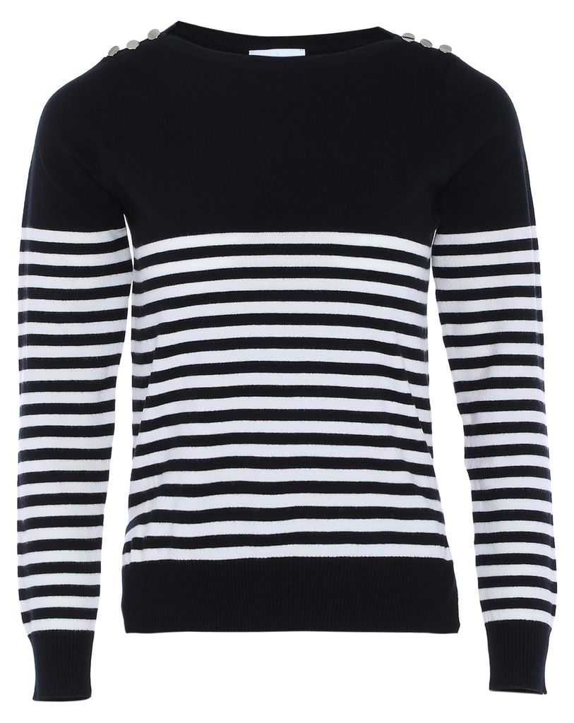 Mutha Damen Pullover - schwarz-weiße Streifen, M/L