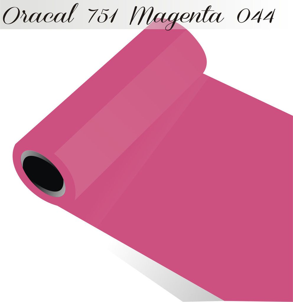Oracal 751 - Orafol Folie 5m (Laufmeter) freie Farbwahl 118 glänzende Farben - glanz in 4 Größen, 126 cm Folienhöhe magenta - 044
