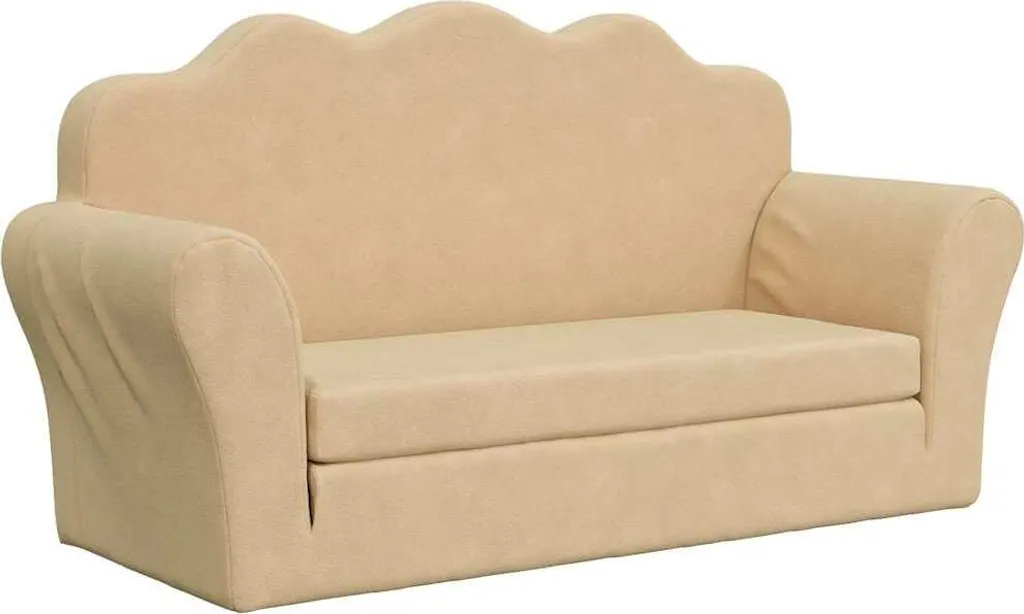 Divano Letto Bambini Peluche Crema vidaXL - Arredo Cameretta