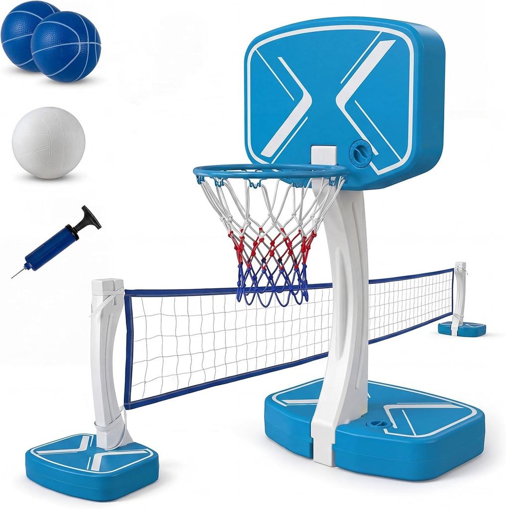 Canestro da basket e rete da pallavolo per piscina, Immagine del prodotto 