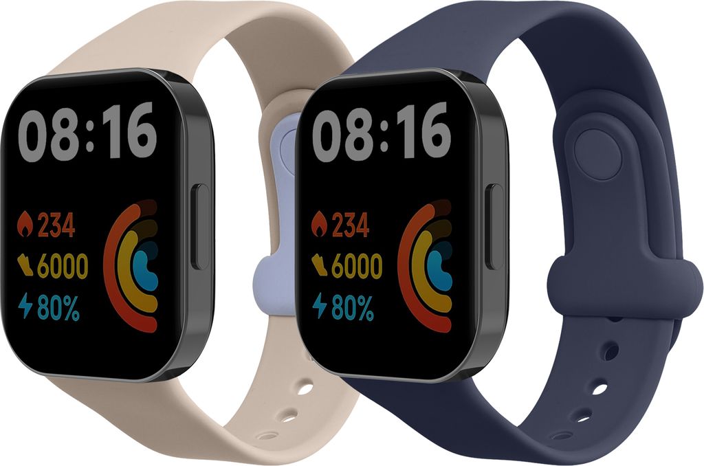 kwmobile 2x Sportarmband kompatibel mit Xiaomi Redmi Mi Watch Lite 3 / Redmi Watch 3 Armband - Fitnesstracker Band Set aus TPU Silikon
