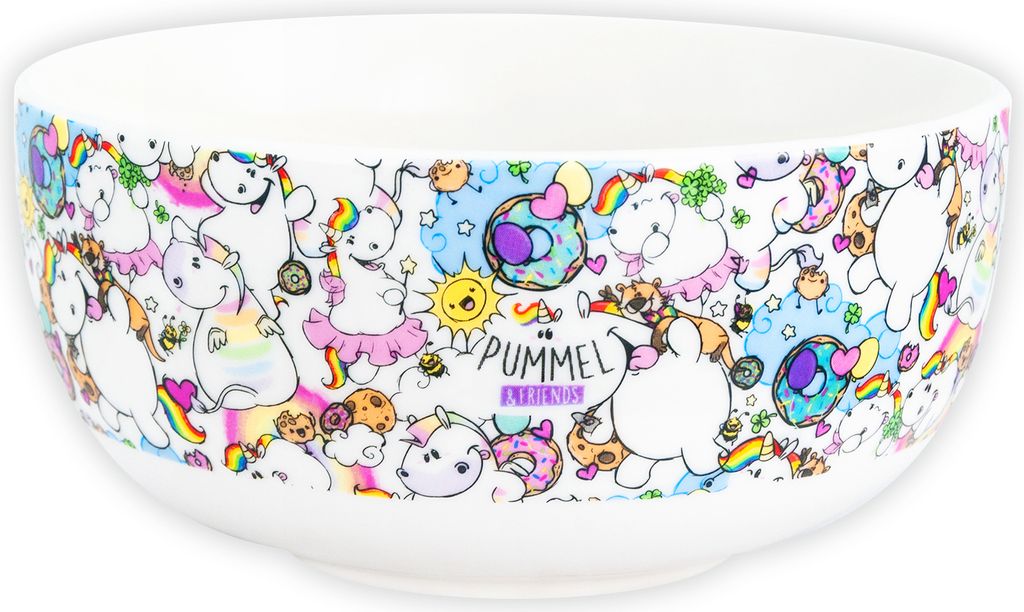 Pummel & Friends Schüssel - Pummel allover Müslischüssel Schale Weiß aus Keramik 400 ml