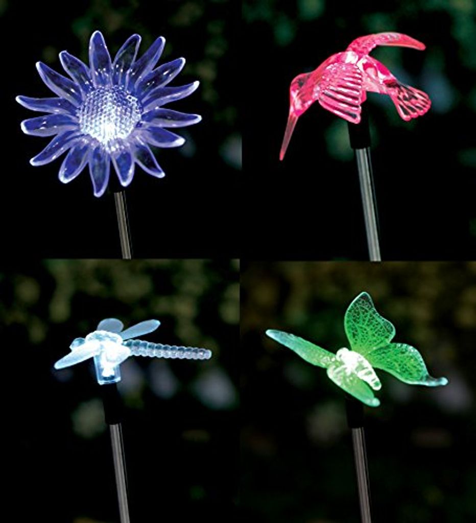 1pc Kunststoff solar betriebene fliegenden Schmetterling Vogel Sonnenblume  Hof Garten Dekoration Schmetterlinge Kolibri Ornament Garten pfahl