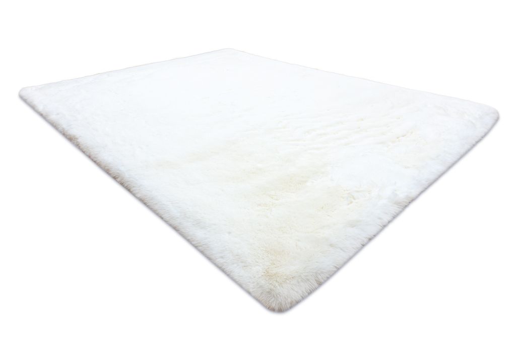 Moderner Waschteppich TEDDY Shaggy, plüschig, sehr dickes Antirutsch elfenbein Weiß 120x160 cm
