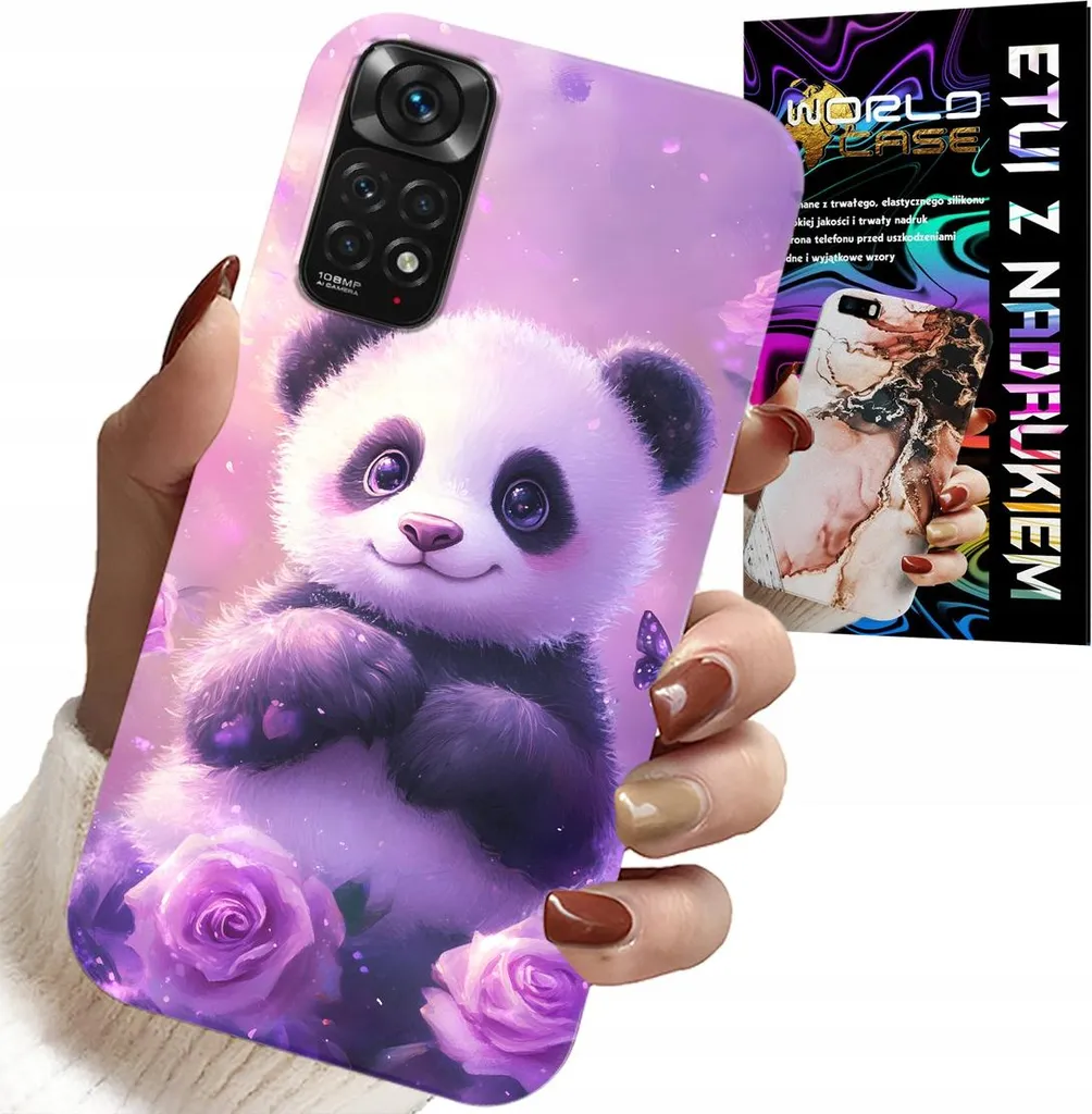 Custodia Xiaomi Note 11 Pro Panda per Bambini con Vetro | Protezione Totale