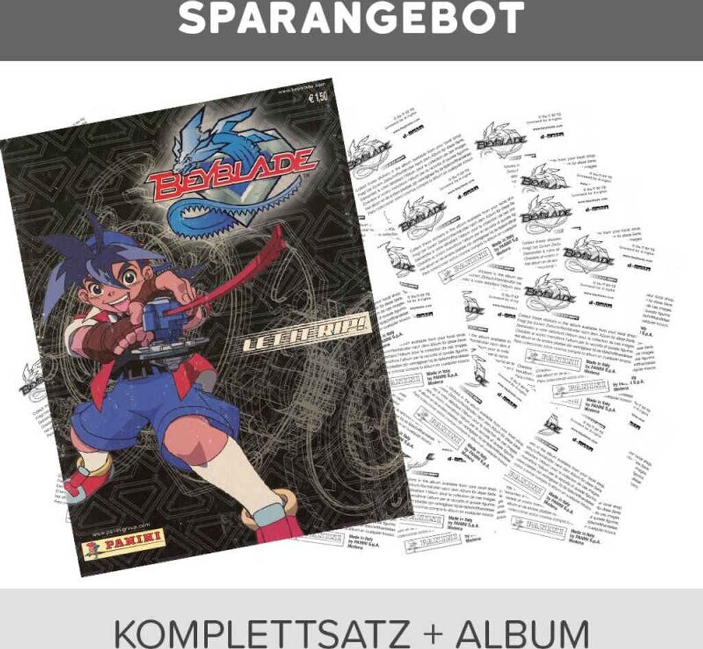 Beyblade - Sammelsticker - Komplettsatz + Album