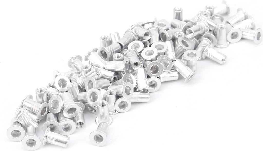 100 Stück Zugnietmuttern aus Aluminium, Flachkopf, vertikal, Hardwarezubehör WJ?30045M3