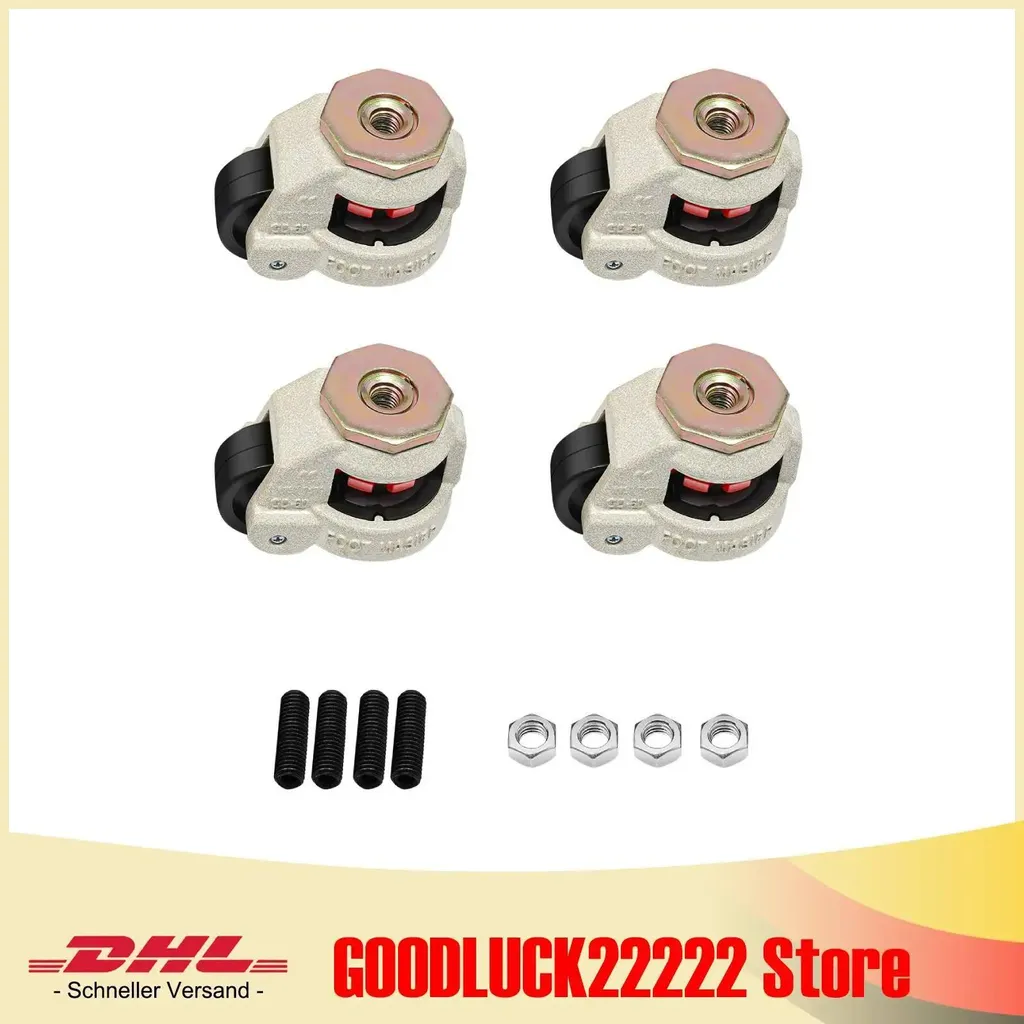Roulettes à nivellement pour machines et établis - Kit de 4 pièces