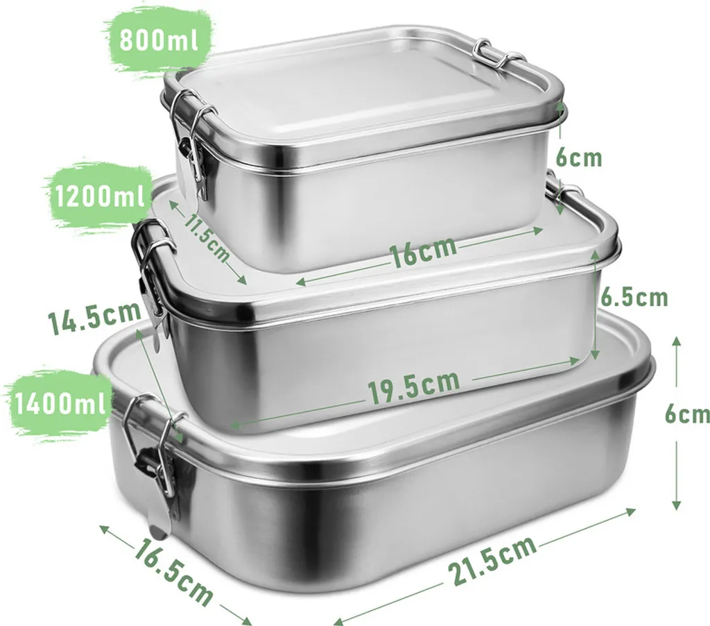 Contenitore Cibo Acciaio Fiqops - Robusto per Trekking e Campeggio - 2