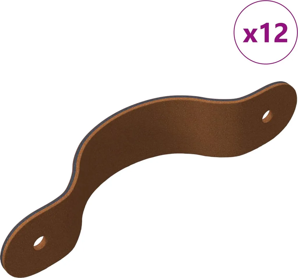 SYFAX™ Maniglie Sicure in Pelle PU 96mm - Marrone - Pacco da 12