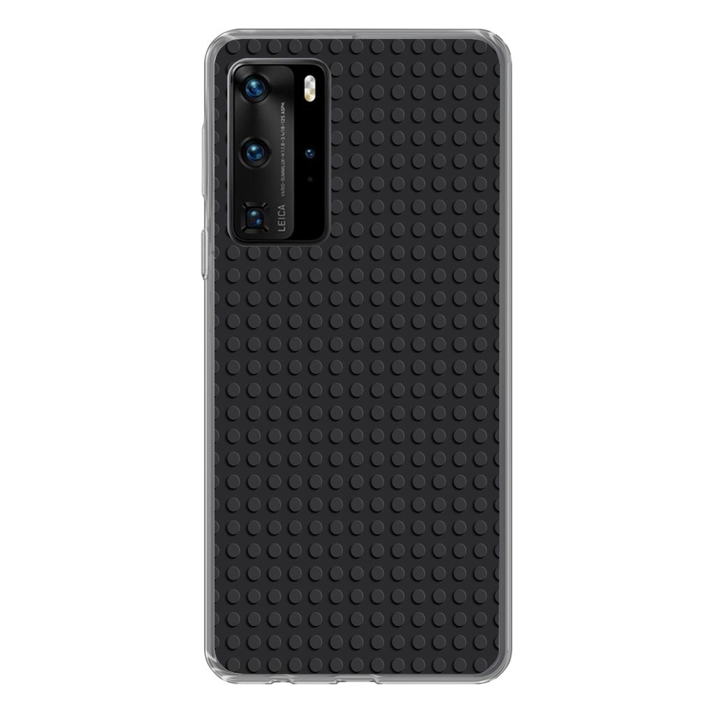 MuchoWow Handyhülle Schutzhülle Hülle für Huawei P40 Pro Bild - Schwarz Silikon Softcase Handy Hülle - Schutz