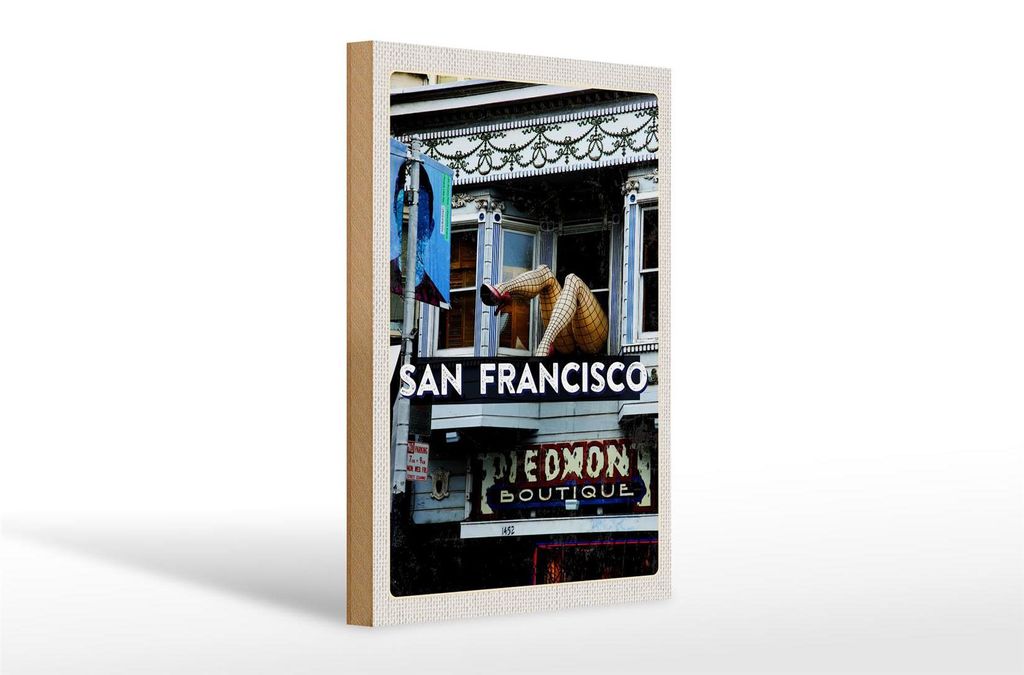 Holzschild Reise 20x30cm San Francisco Piedmon Boutique Produktbild 