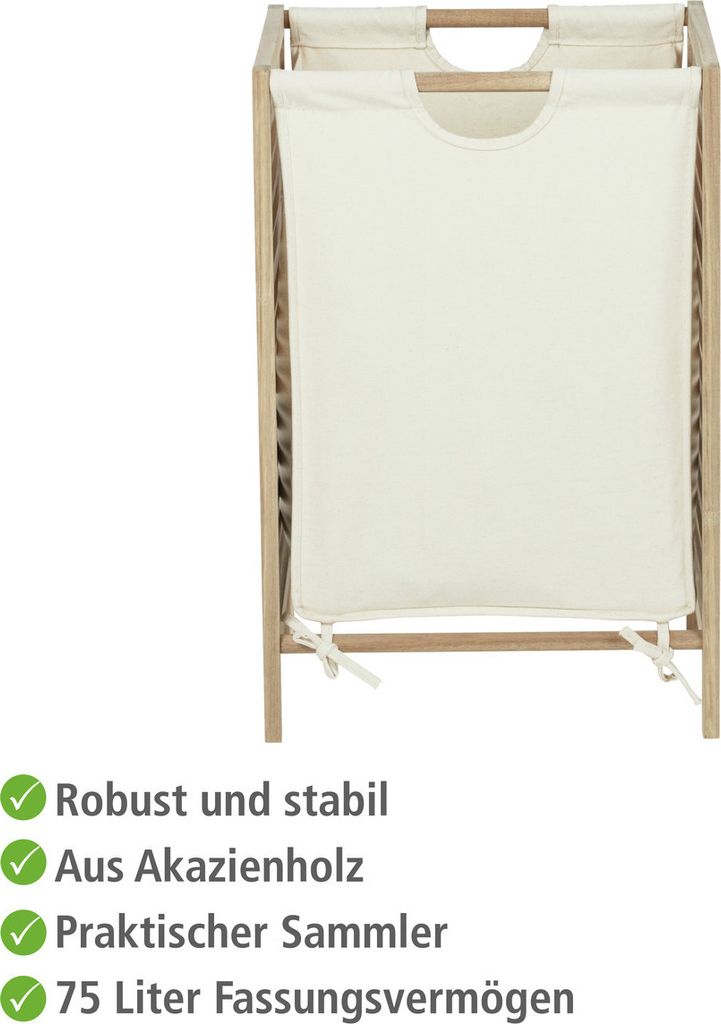 WENKO Wschekorb Holz Wschetruhe Sack Wschesammler