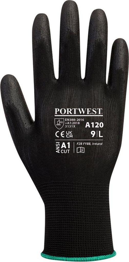 Portwest - Herren/Damen Uni Handschuhe PolyurethanHandfläche PC6810 (9) (Schwarz)