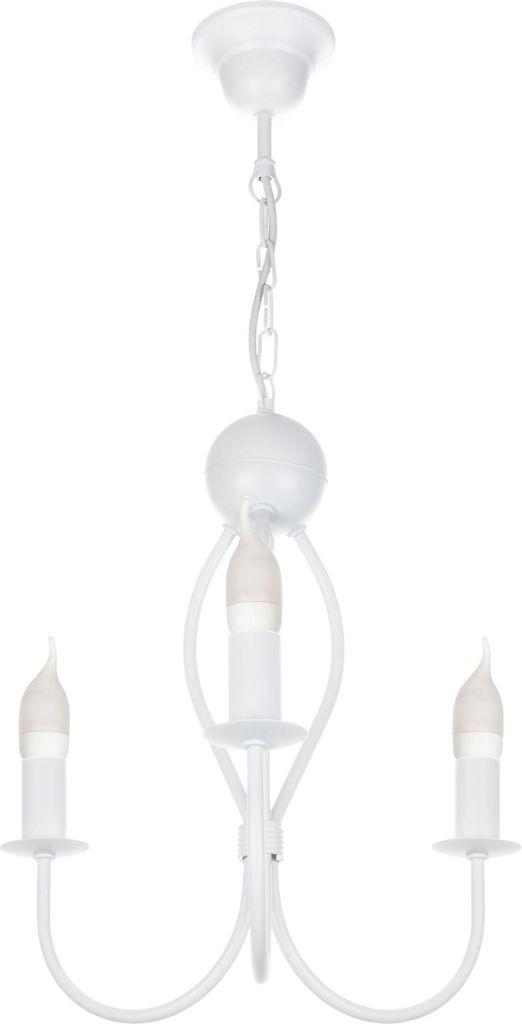 Pendelleuchte Metall E14 B: 36 cm H: max. 65 cm Weiß 3-flammig Klassisch