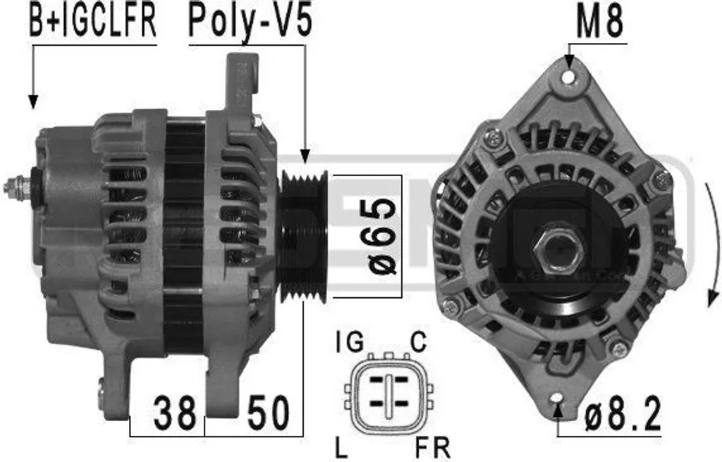 Alternateur haute performance 80A pour Honda Jazz II et Civic 8 1.4L