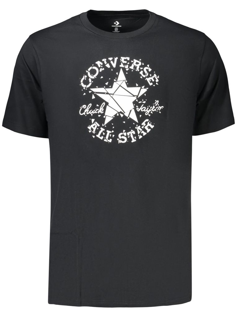 Schwarzes Herren Kurzarm T-Shirt mit Logo-Print und Rundhalsausschnitt