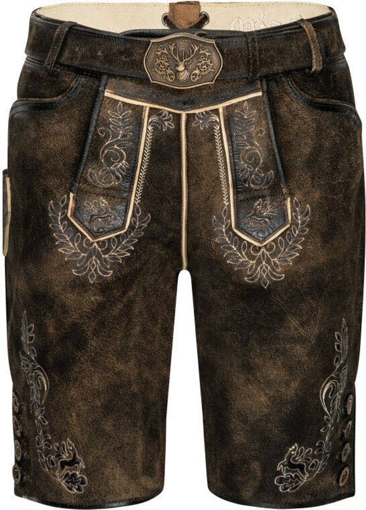 Lederhose kurz Martin in Dunkelbraun von Nübler Größe 58