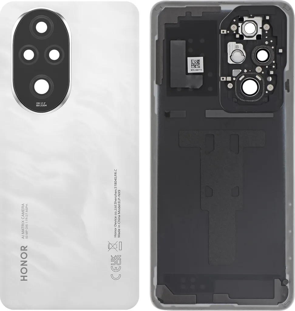Réparer dos Honor 200 Pro fendu avec ce couvercle original Blanc