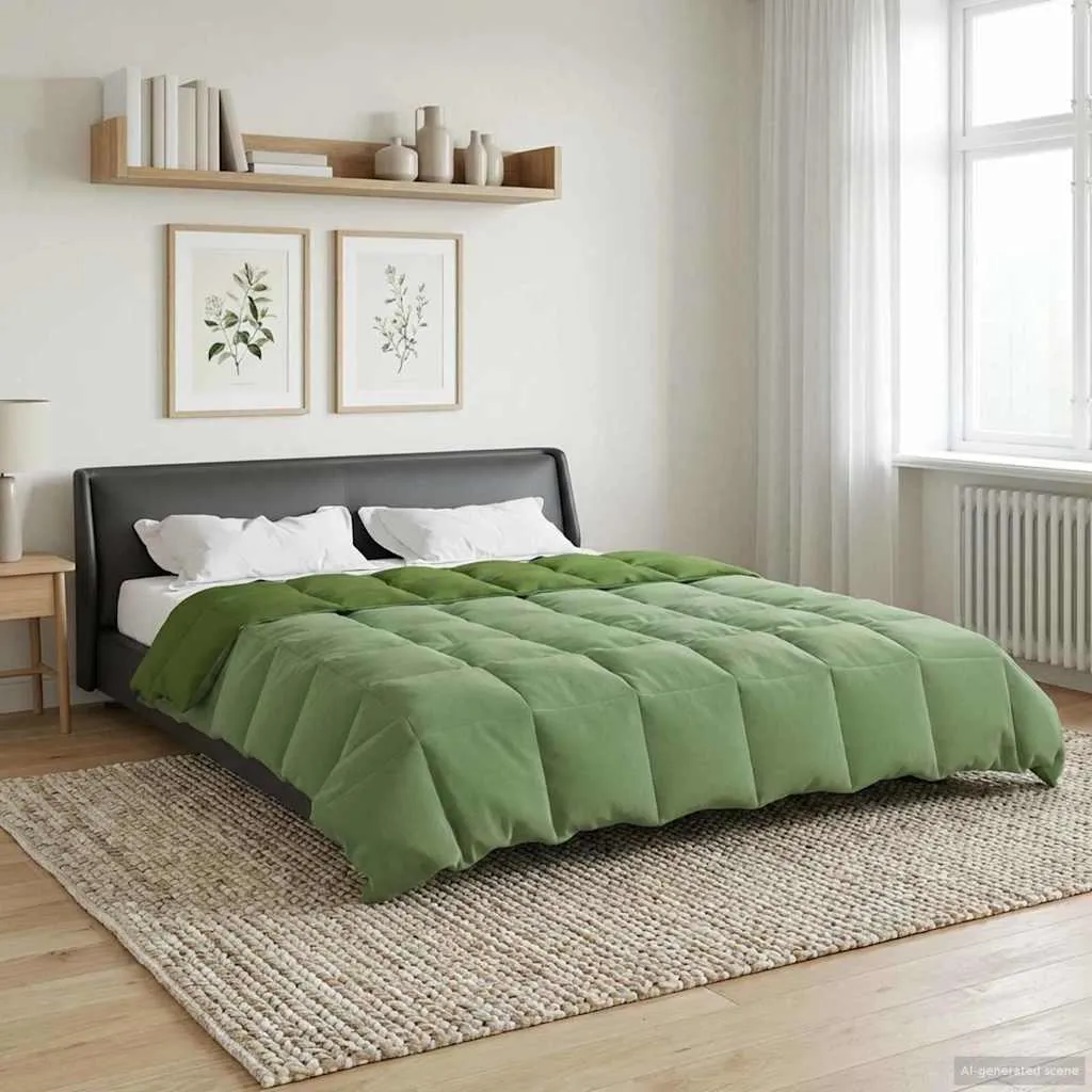 Offerta Piumone Matrimoniale vidaXL 220x240 Verde - Microfibra - 2