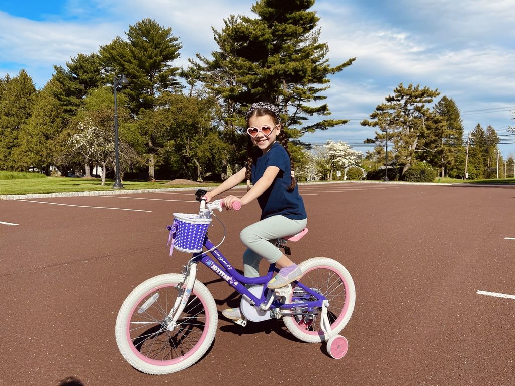 HILAND 14 Zoll Mädchen Kinderfahrrad mit Korb & Bändern, Produktbild 3