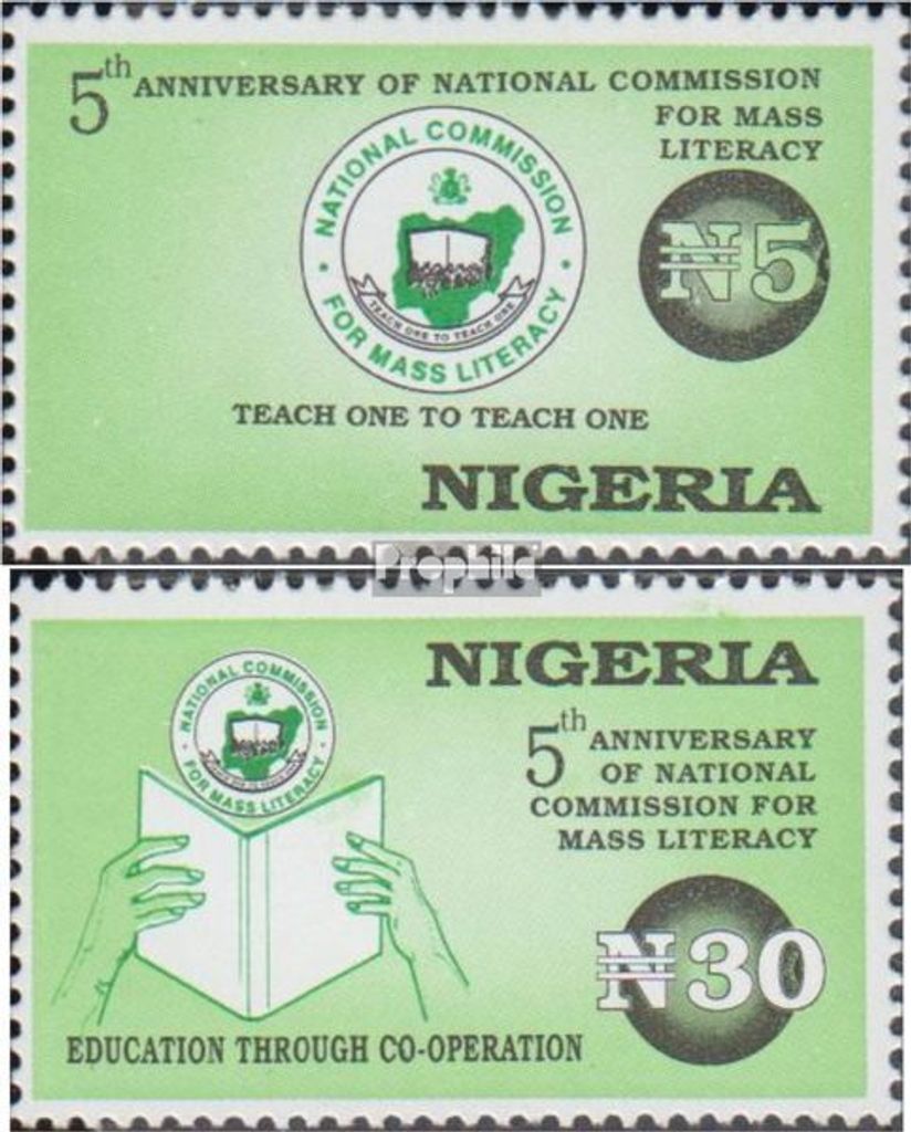 Briefmarken Nigeria 1996 Mi 677-678 (kompl.Ausg.) postfrisch Alphabetisierungskommission