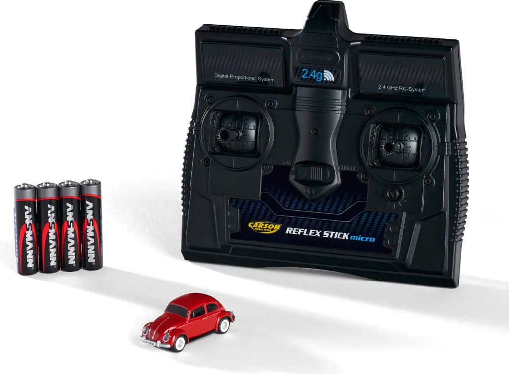 Voiture RC Carson VW Coccinelle rouge 1:87 RTR radiocommandée 2,4 GHz