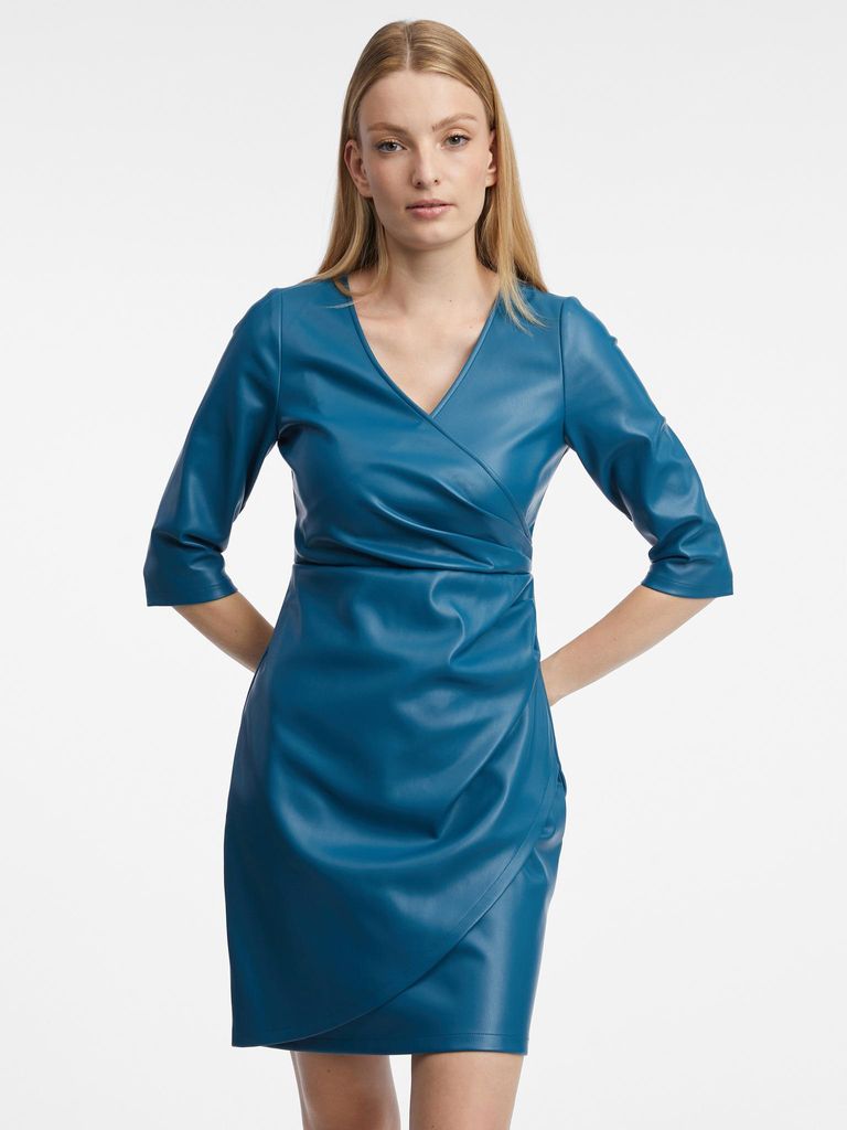 Orsay Blaues Damen Kunstlederkleid 410253509000__36