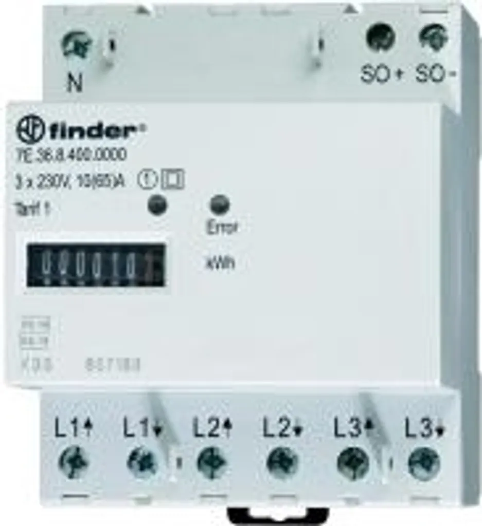 Compteur d'énergie électrique triphasé 65A Finder série 7E certifié MID