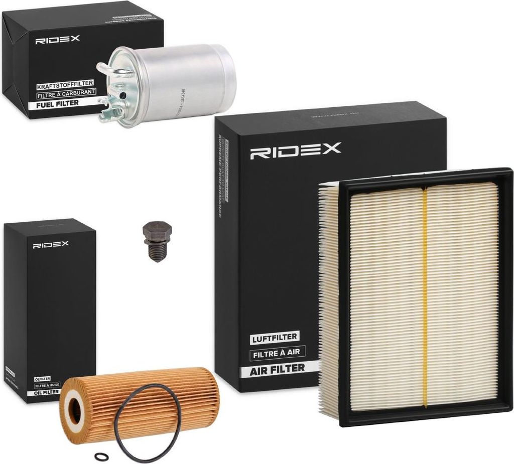 RIDEX Filterset Inspektionspaket Filtersatz für AUDI A4 Avant (8ED, B7) A6 Limousine (4F2, C6) A4 Limousine (8EC, B7) A4 Cabrio (8H7, B6, 8HE, B7)