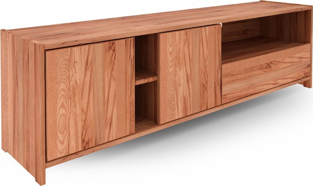 TV-Board Zigo aus Kernbuche massiv 189x41x54 mit 1 Schublade 2 Türen 3 Fächern