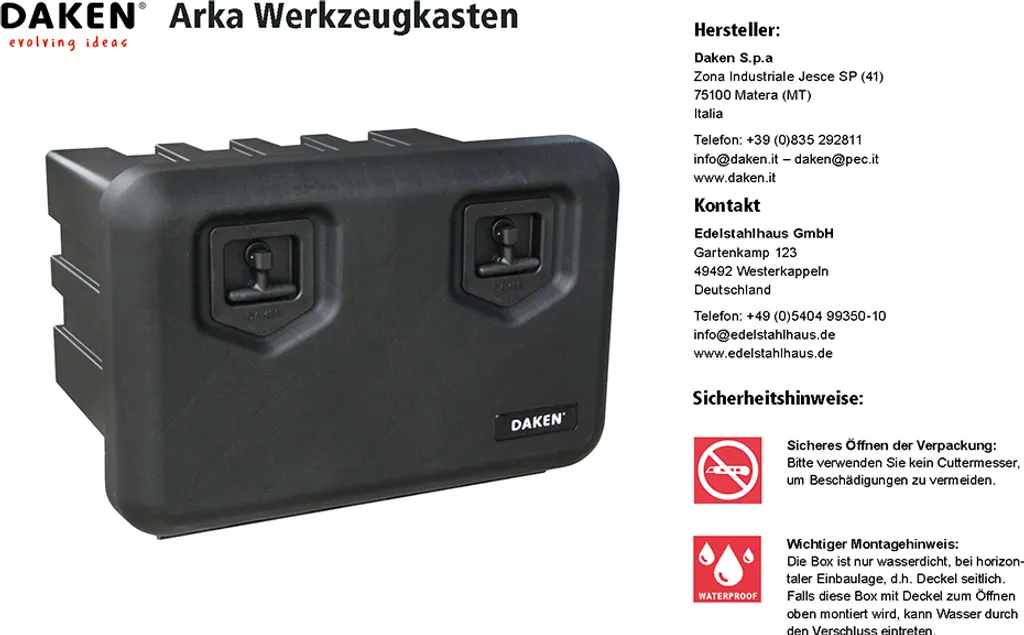 Daken Arka 600 - 81204 Cassetta Porta Attrezzi Camion 74L Robusta - 6