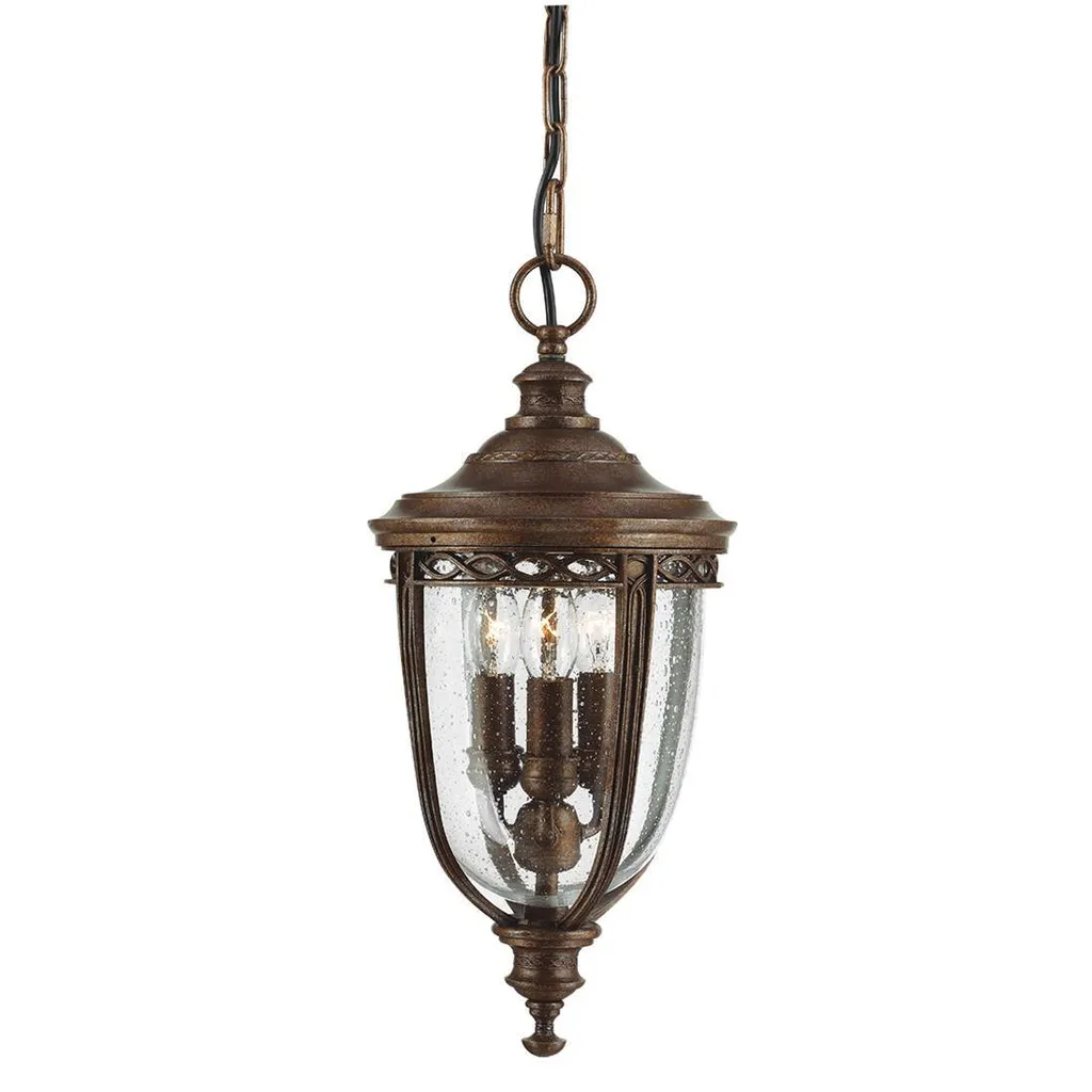 Suspension extérieure anti-corrosion English Bridle Bronze Feiss 3xE14