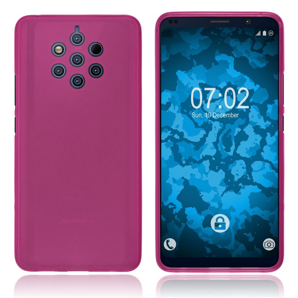 PhoneNatic Case kompatibel mit Nokia 9 PureView - pink Silikon Hülle matt Cover