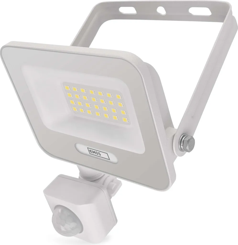 Faretto LED Esterno EMOS GLARO 20W ZS2324W: IP54 e Sensore PIR