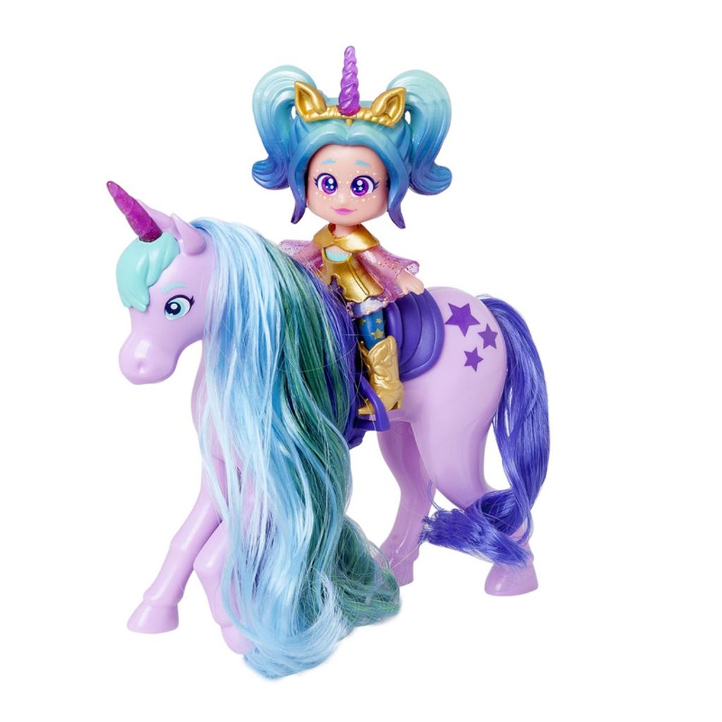 KookyLoos Mini Puppe Star Unicorn Aurora mit Einhorn Magicbox