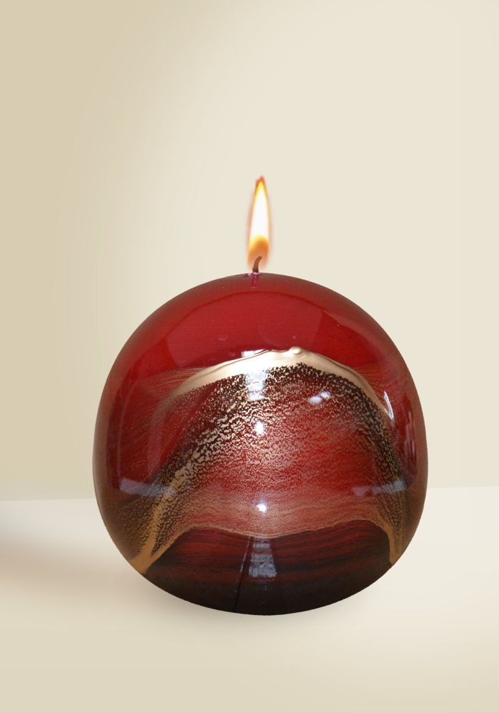 Designkerze Lotos Kugelkerze Dunkelrot Ø 120 mm, 1 Stück