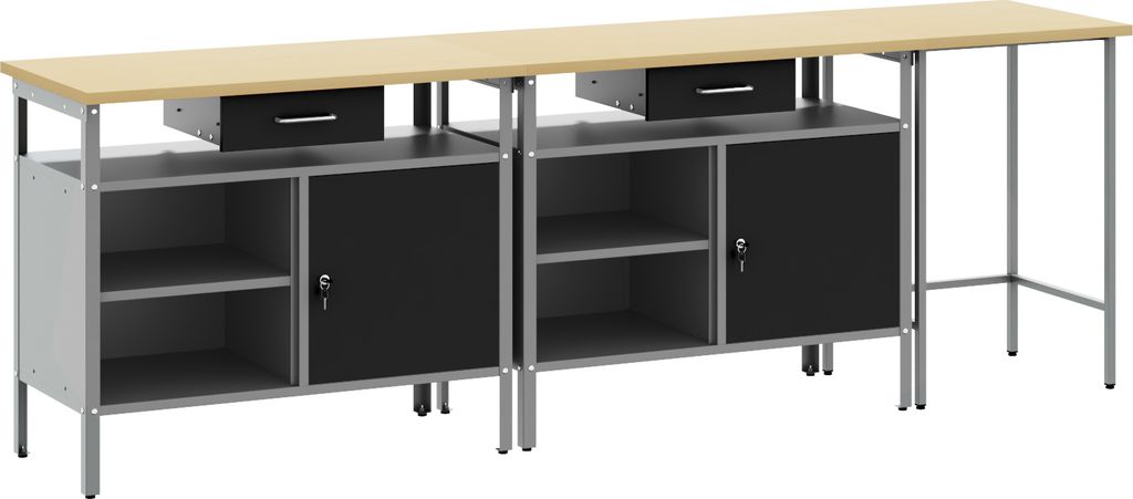 "2025"cloris 3- tlg. Werkbank- Set Rot Stahl - Werkbänke CHY19353