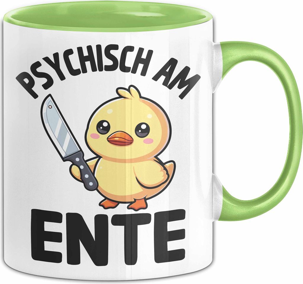 Küken Tasse Geschenk Psychisch Am Ente Geschenkidee Kaffee-Becher (Grün)
