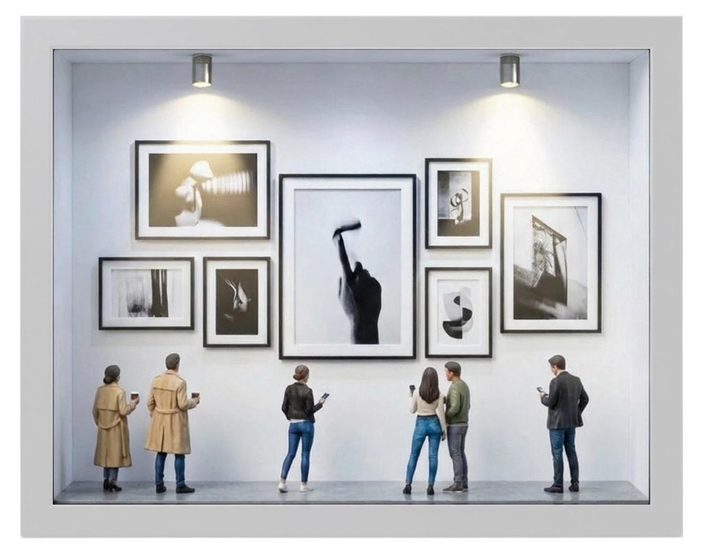 Beleuchtete DIY-Mini-Museums-Silhouette-Box, personalisierte Erinnerungsvitrine, Schattenbox-Rahmen-Set mit Mini-Fotorahmen und Figuren, Geschenk z...