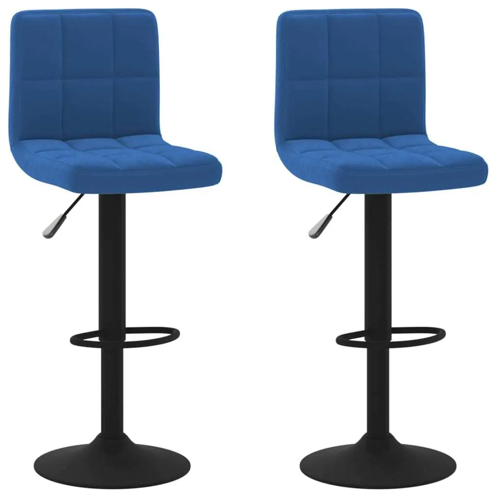 vidaXL Sgabelli da Bar Blu in Velluto 2 pz - Design Elegante Regolabile