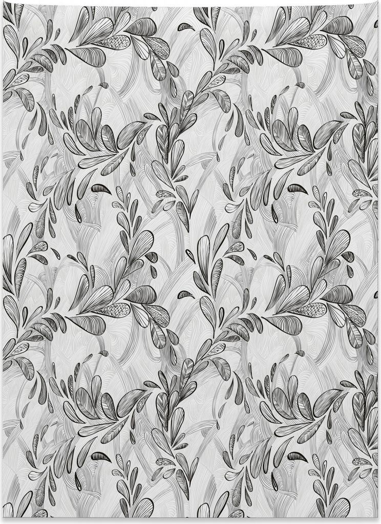 Abakuhaus Grunge Wandteppich, Einfarbiges Skizzen-Blatt aus Weiches Mikrofaser Stoff Kein Verblassen Klare Farben Waschbar, 110 x 150 cm, Weiß Sch...