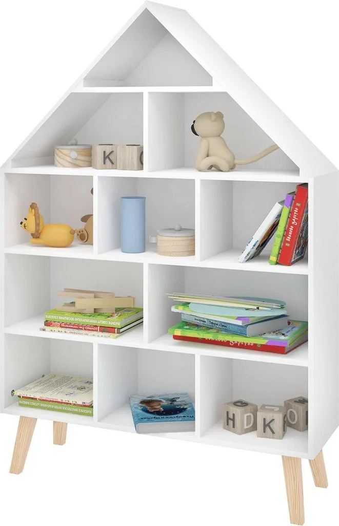 Étagère livres maison bois blanc : rangez enfin la chambre enfant