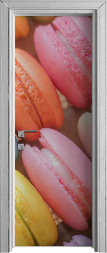 Tür Selbstklebende 70x210 cm Türfolie Türtapete Klebefolie - bunte Macarons Dessert
