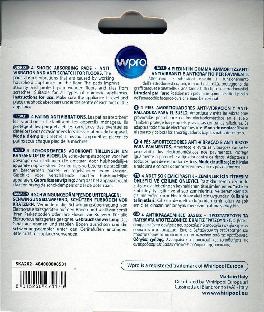 WPRO - VIBRATION Dämpfer- SHA024 - SET 4ST - C00862480 Produktbild 10
