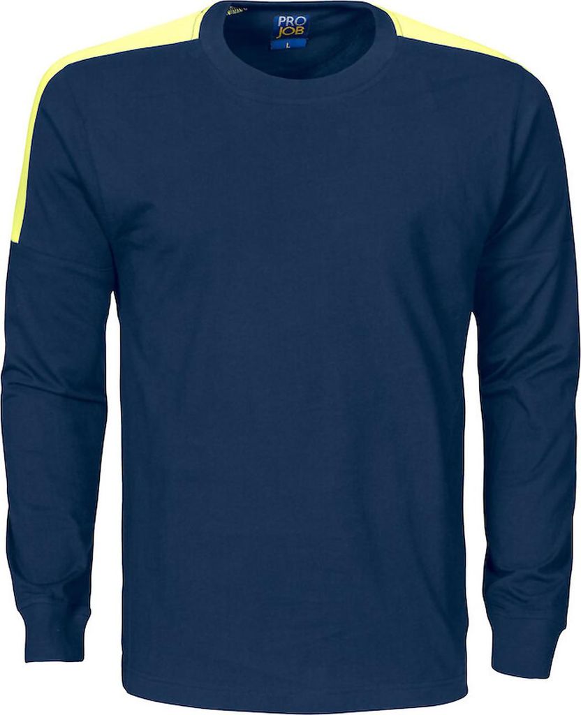 Langarm T-Shirt aus Baumwolle und Polyester mit Warnschutz Produktbild 