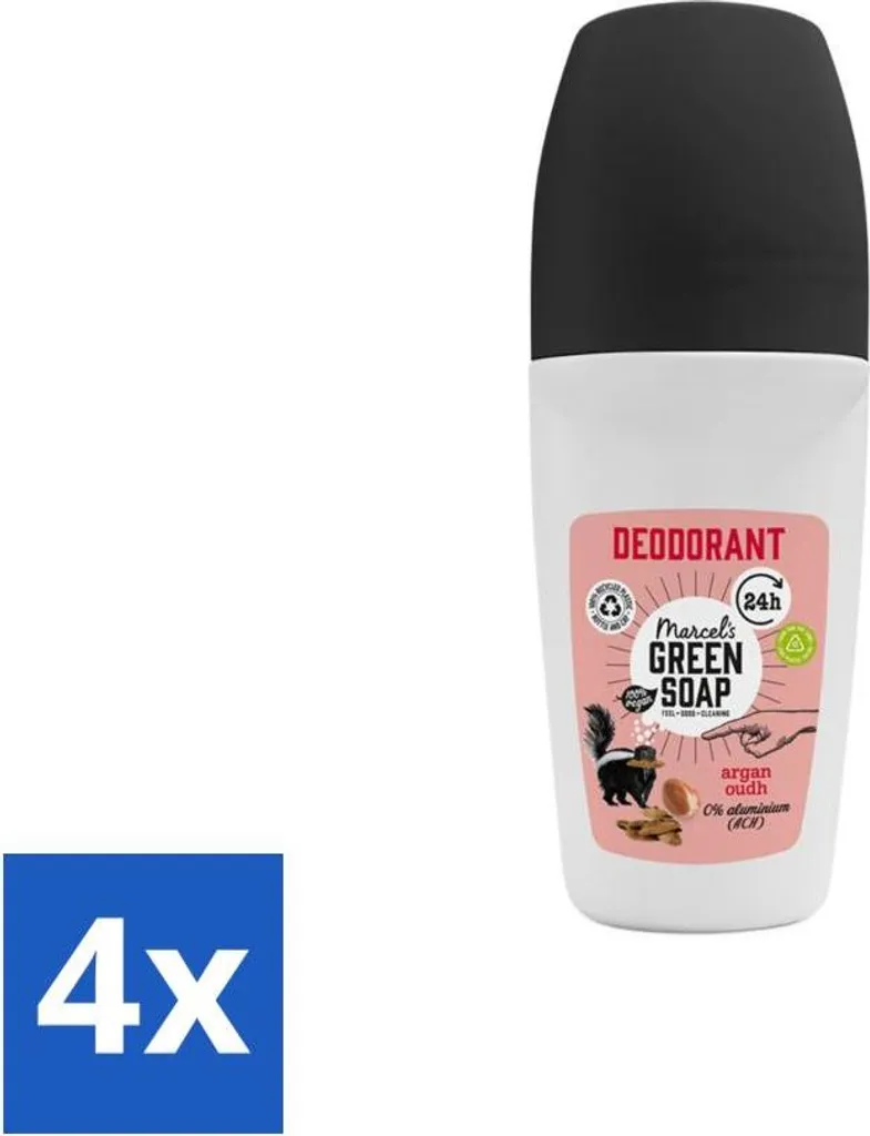 Déodorant fraîcheur longue durée senteur Argan et Oudh en pack de 4