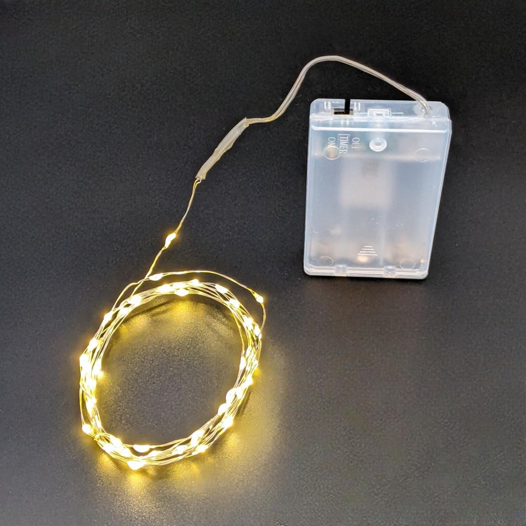 LED Silberdraht Batterielichterkette 40 LEDs 195 cm Produktbild 