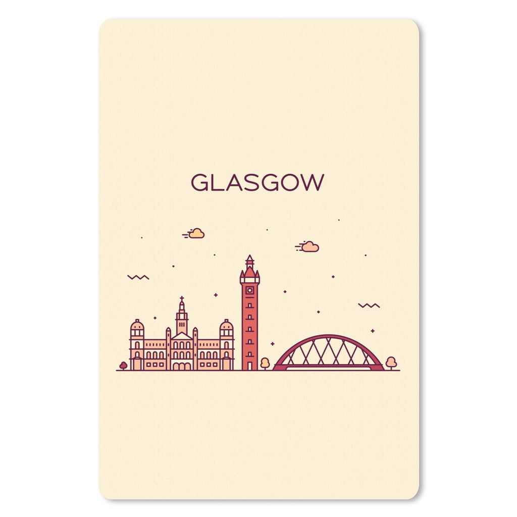 MuchoWow Mauspad Mousepad Schottland - Skyline - Glasgow 40x60 cm - Mousepads - Maus Mat - Pad - Mausunterlage - Schreibtisch Accesoire